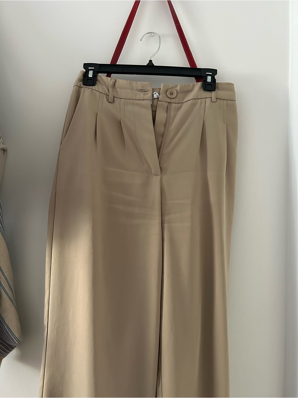 Princess Polly High-Waist Wide-Leg Pants in Beige